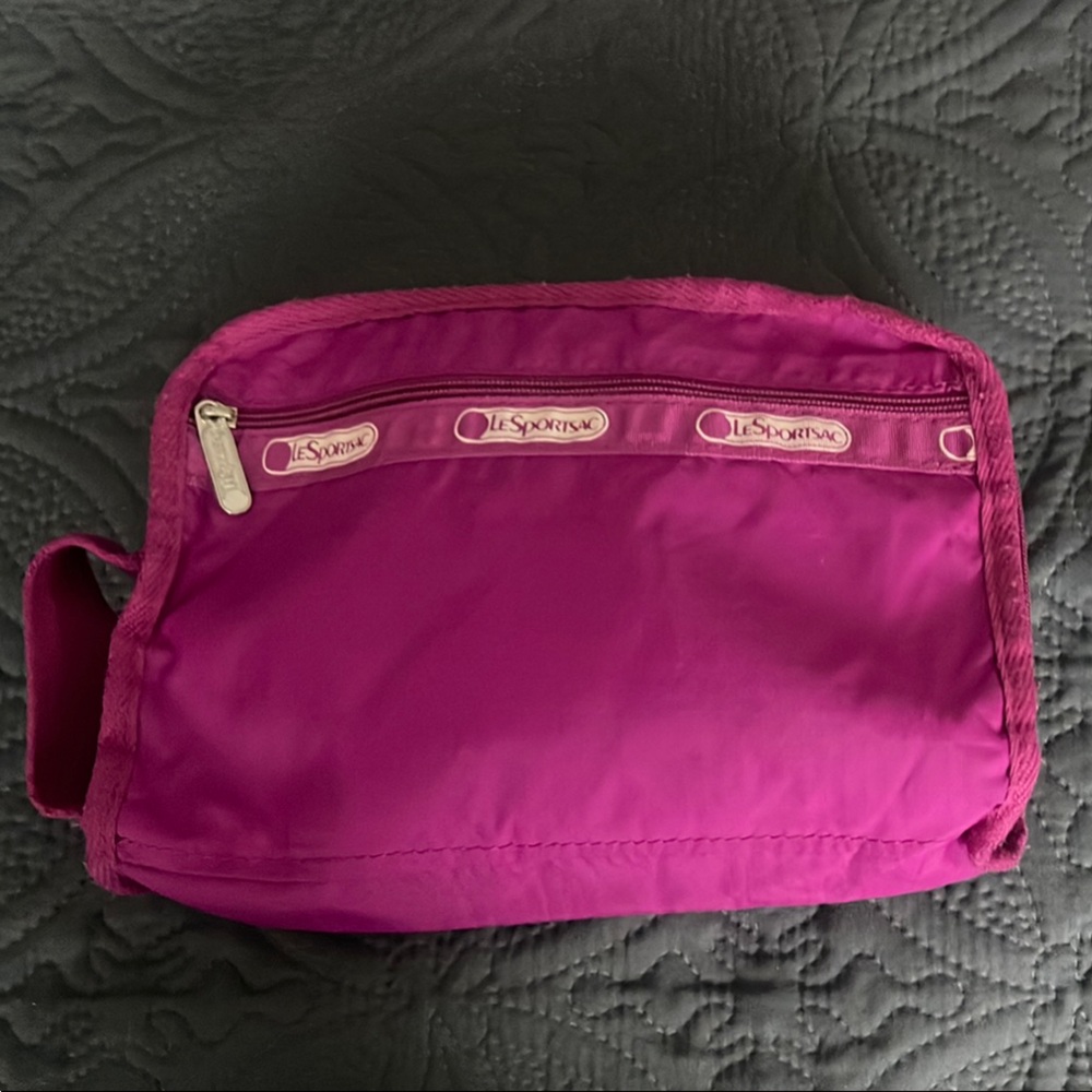 LeSportsac Pink Cosmetic Bag with Zipper Closure